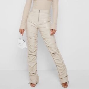 Maniere De Voir Cream High-Waisted Trousers